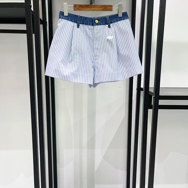

French Niche 2026 Spring/Summer Blue & White Stripe Ruffled Sleeveless Top with Cake Skirt Large