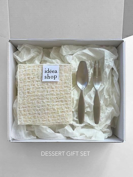 идея магазин Набор для десерта в подарок set A (ivory + spoon & fork)