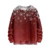 Women's Fashion Casual Long Sleeve Christmas Printed Round Neck Knitted Top