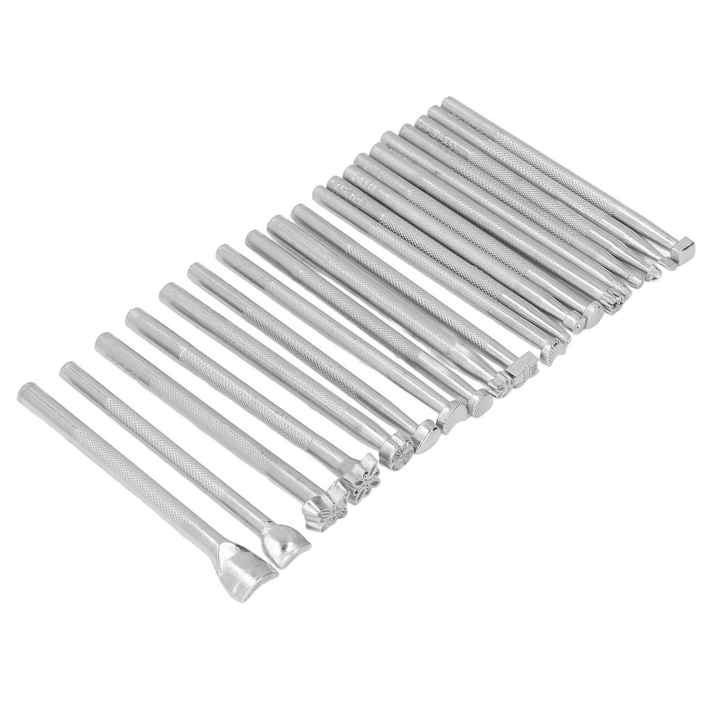 20Pcs Leather Stamping Tools Different Patterns High Hardness Anti Rust Saddle Making Tools for DIY Leather Crafts Bags