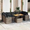VidaXL Garden Lounge Set 8 Pcs with Grey Cushions Wicker 3327350