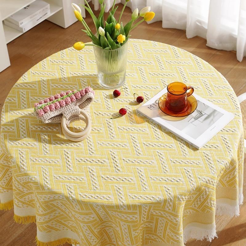 Lace White Dining Table Fabric Style Round Table Square Table Bedside Table Desk Photo Background Cloth Tablecloth Decoration
