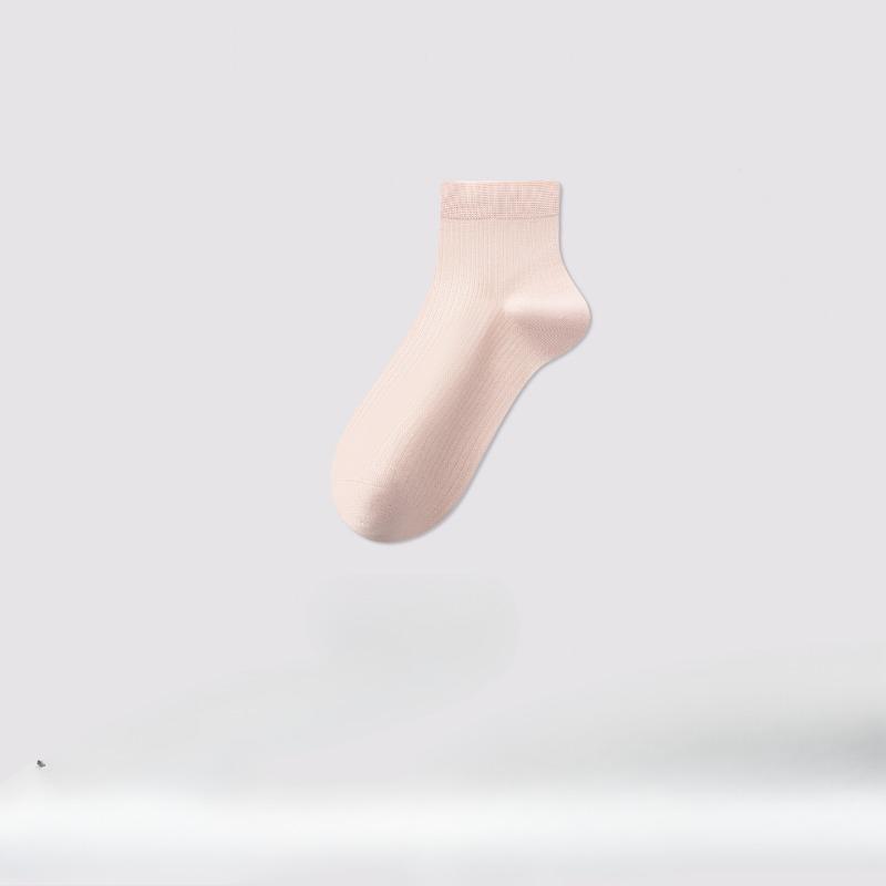 Female Summer Thin Style Cool Feeling Mesh Breathable Pure Color Boneless Antibacterial Deodorant Socks