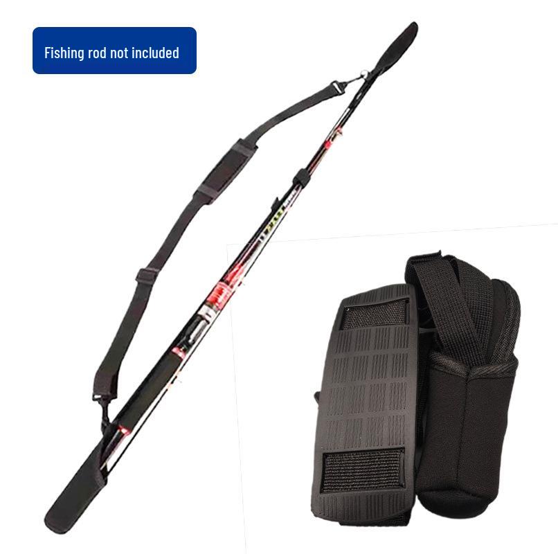 Lure Rod Bundle: Lightweight Fishing Rod with Velcro Protective Sleeve and Adjustable Shoulder Strap.