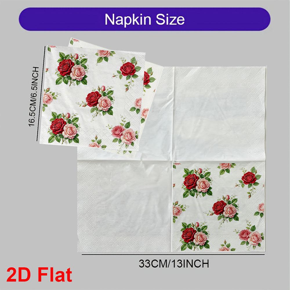 20pcs Disposable Napkins with Rose Ring Pattern Print for Wedding,Parties,and Daily Use for Thanksgiving Fall Christmas Table Decoration