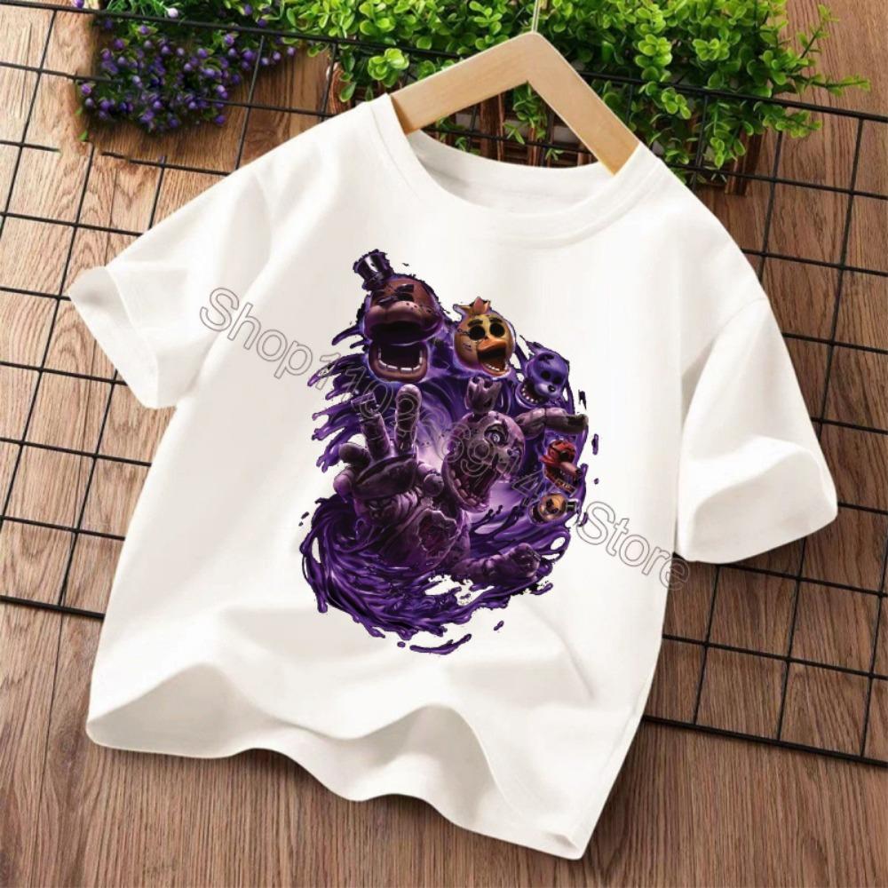 Nowe Koszulki Dziecięce Five Nights At Freddys T-shirt z Graficznym Rysunkiem FNAF Dziecięce Codzienne Sportowe Koszulki z Krótkim Rękawem Ubrania dla Dzieci