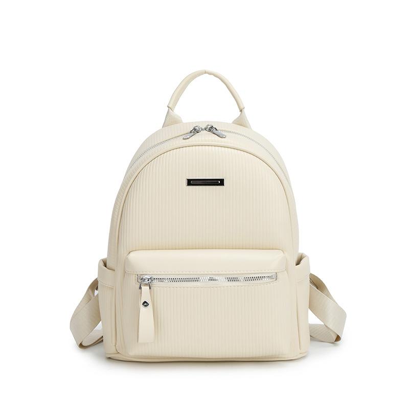 Women s New Multifunctional Backpack, Casual Backpack, Lightweight Travel Backpack, Solid Color Simple Commuting Bag грязно-белый