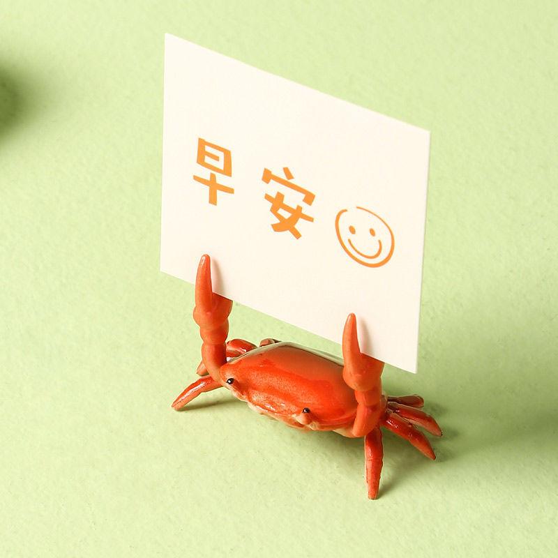 

Crab-Themed Business Card & Memo Holder: Cute Inspirational Desktop Ornament & Unique Birthday Gift