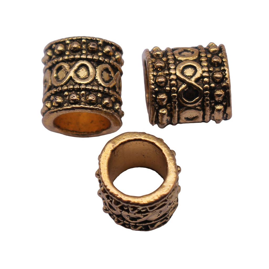 Multi Color Spacer Beads Ornate Metal Big Hole Beads For Jewelry Projects