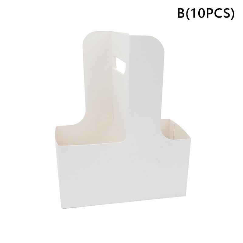 10 db Hordozható Virágos Ajándéktáska Kraft Papír Tartó Kávé Virág Torta Desszert Csomagoló Doboz Fotó Köszönetajándék Italhordozó Fogantyúval