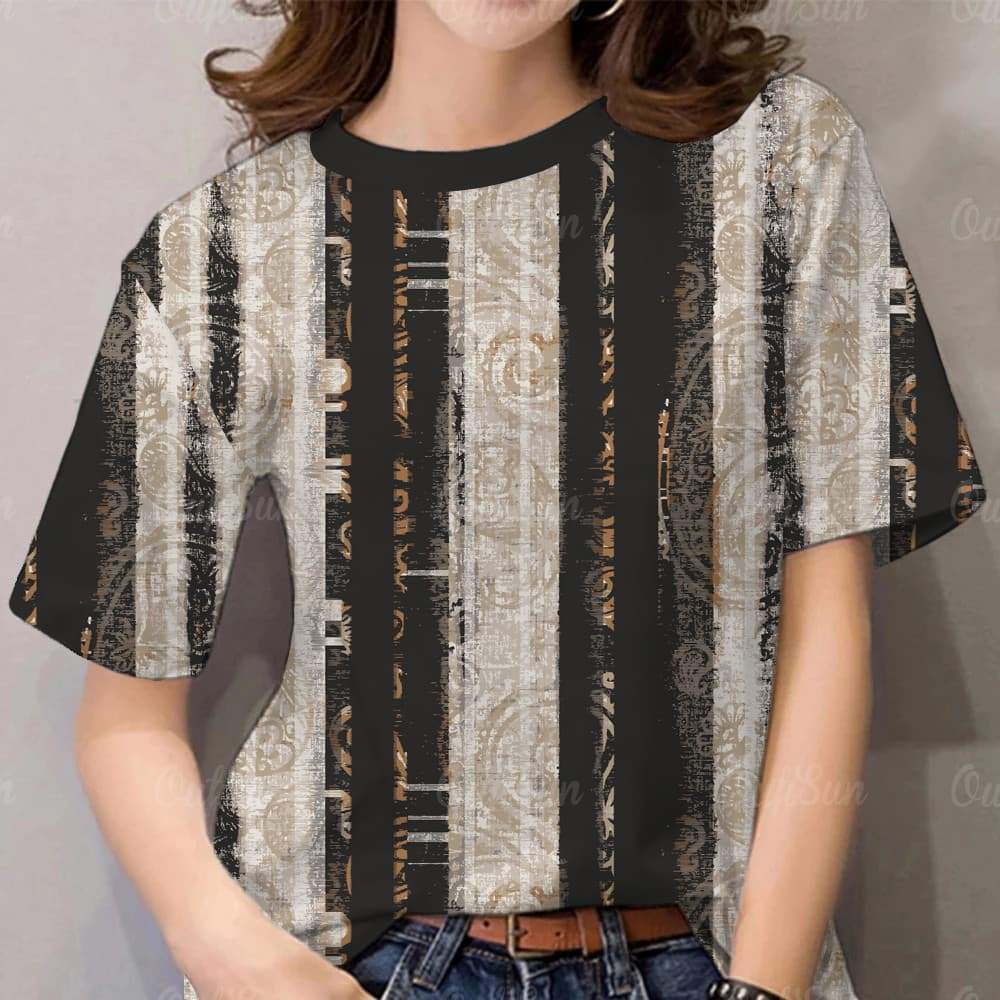 Women's Barong Shirt - Printed Flower Design | Short Sleeve Casual Top