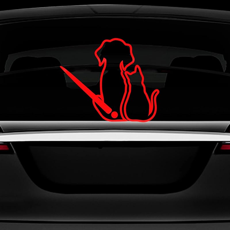 Dog Wiper Sticker for Cars, Waterproof Vinyl Cute Dog Waving Tail Rear Window Windshield Sticker Decal, Funny Lovely Animal Rear Wiper Decoration