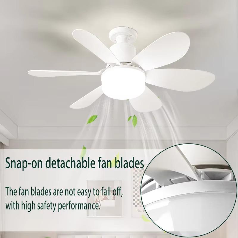 42/52cm Silent Ceiling Fan Lamp Remote Control LED 3 Colors Light Dimmable Bedroom Office Indoor 6 Blades Ceiling Fans Lighting