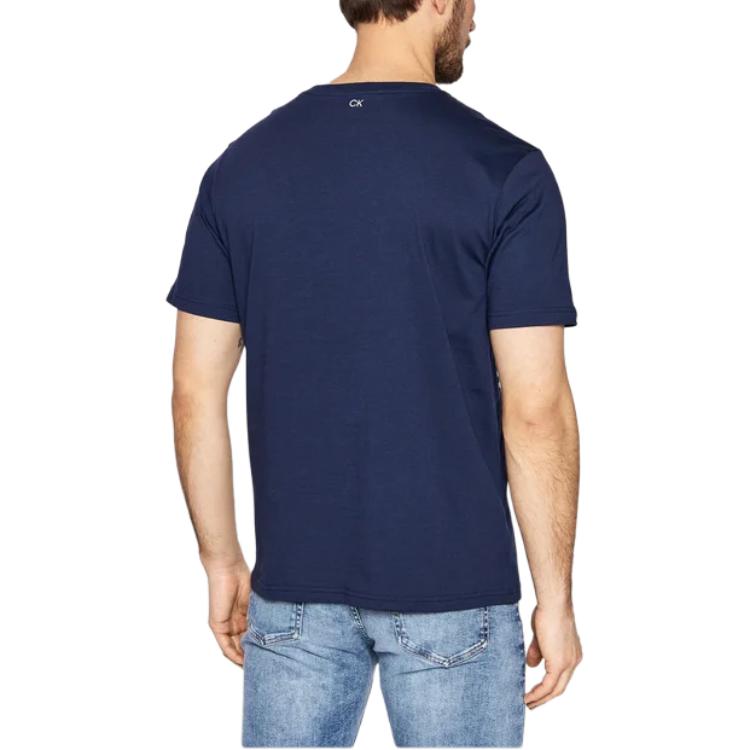 Calvin Klein T-Shirts Men's Navy Blue Crew Neck Moderate Straight Fit 00GMS2K124-2ZO