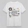 Women's Comfy T-Shirt Daisy Flower Name Design Tee Short Cotton White Oversize