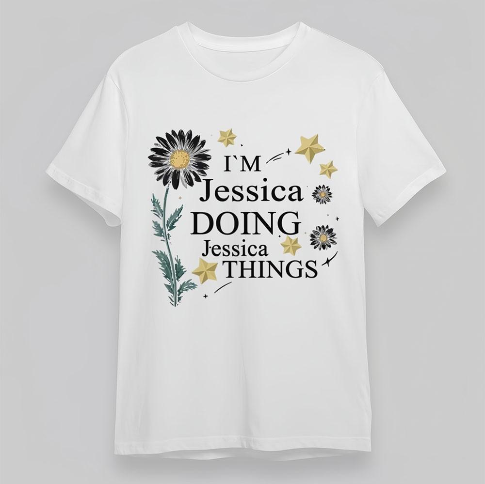 

Women s Comfy T-Shirt Daisy Flower Name Design Tee Short Cotton White Oversize XL