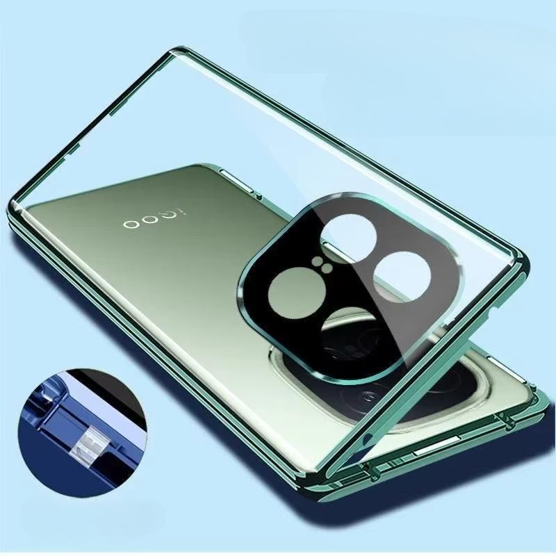 For VIVO IQOO Z10 Turbo Pro Double Sided Magnetic Adsorption Metal Tempering Glass Protection Cover For Z10turbo