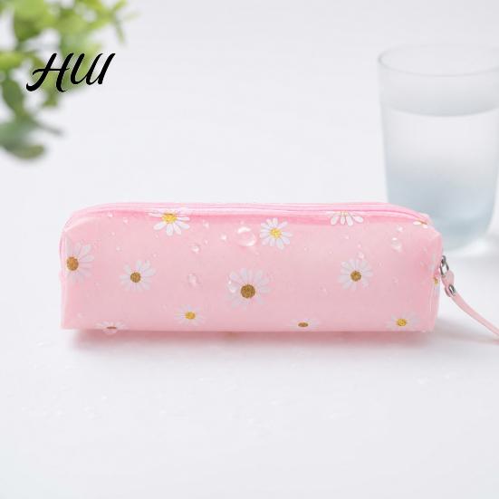 Durable Waterproof Pen Case Flower Pencil Case, Large Capacity PVC Pouch, Stationery Bag for Students, School Supplies Organizer Spill-proof Holder