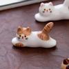 1pc Ceramic Cute Chopstick Holder Tableware Japanese Style Underglaze Restaurant Simple Oval Spoon Bracket Utensil for Kitchen