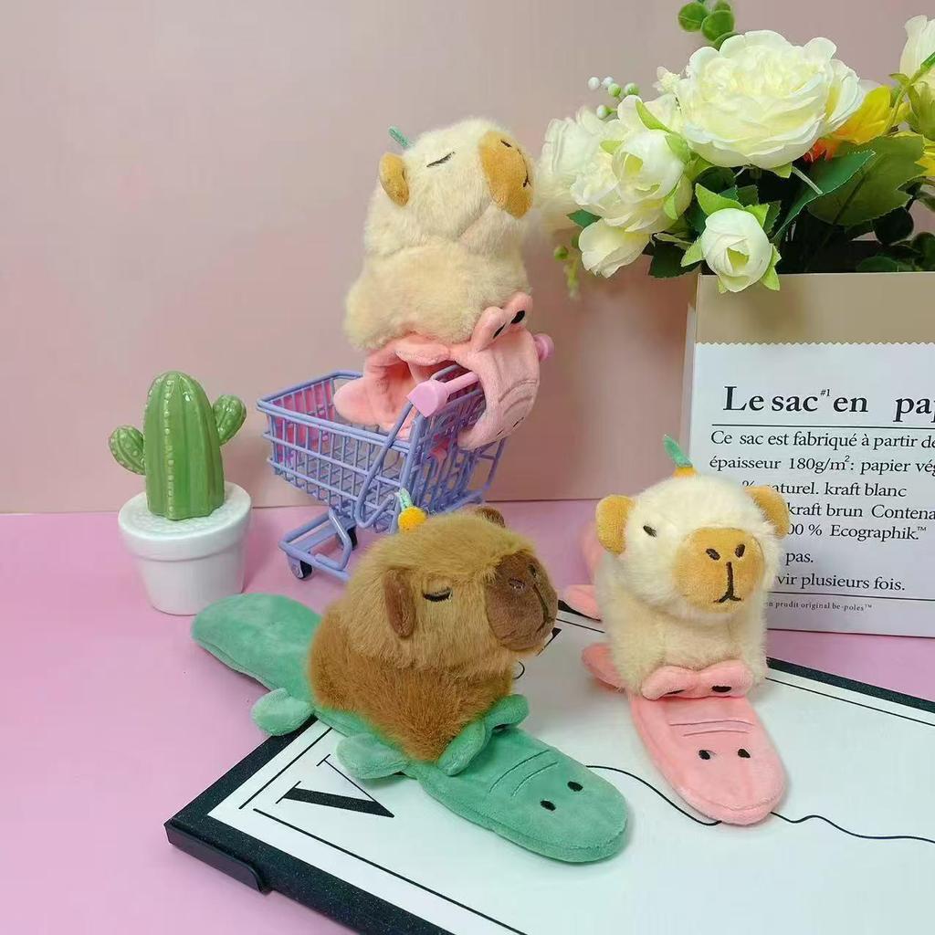 Cute Capybara Snap Bracelet Plush Toy - Creative Slap Band Doll Gift