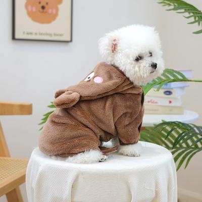 Haustierkleidung Herbst und Winter kleine Hunde Welpen glückliche Hunde und Katzen warme und bequeme Kleidung niedliche Cartoon-Badetücher