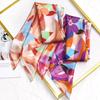 Luksusowy jedwabny szalik kwadratowy damski nadruk satynowy szalik wiosenny opaska do włosów chustka na szyję Echarpe Tie Shawl Wraps