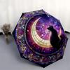 1pc Stained Glass Crescent Moon Cat Umbrella with Plastic Handle,Suitable for All Seasons Home Travel Outdoor UmbrellaDD002