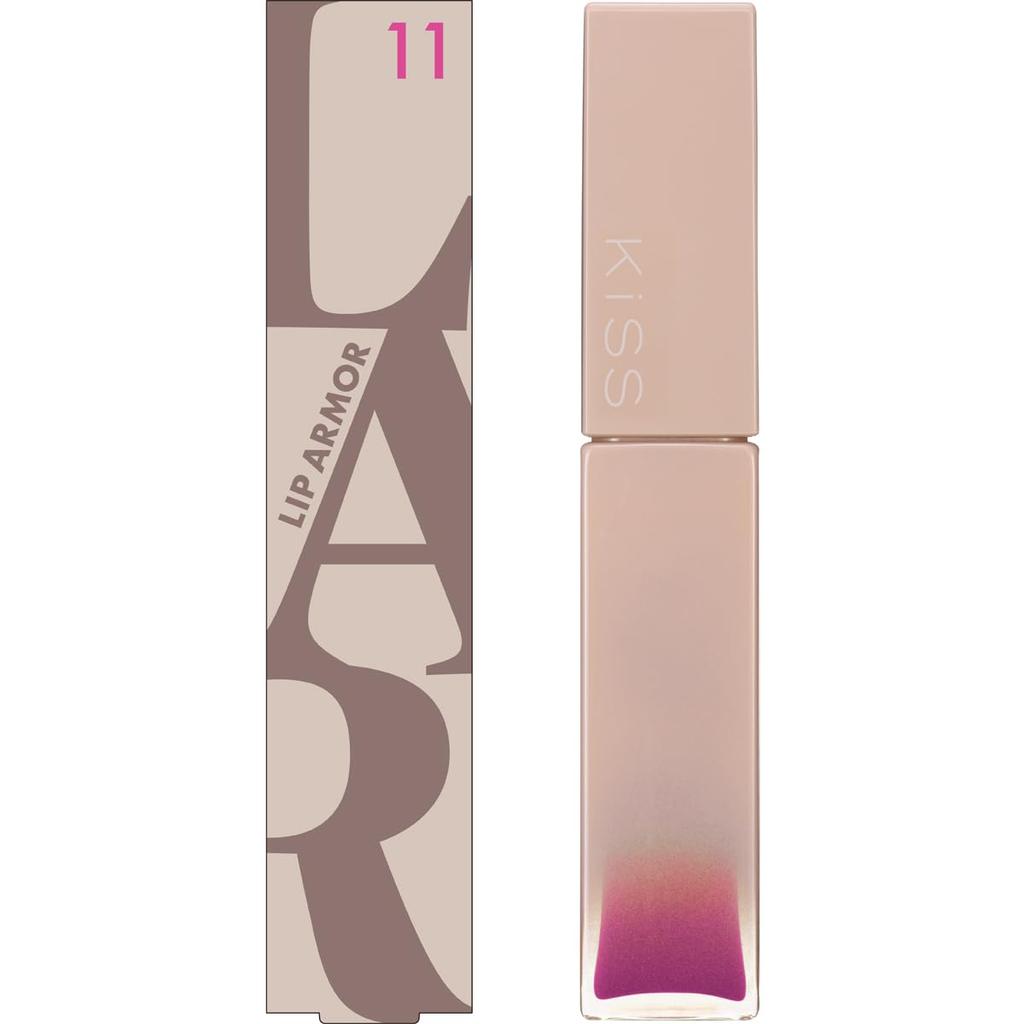 KiSS Lip Armor 11 Frozen Mauve 5g Glittery tint lip with a glossy gel film coating Translucent Clear color