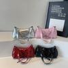 Fashion Bow Tie Shoulder Bag PU Leather Solid Color Armpit Bag Women Handbag Women