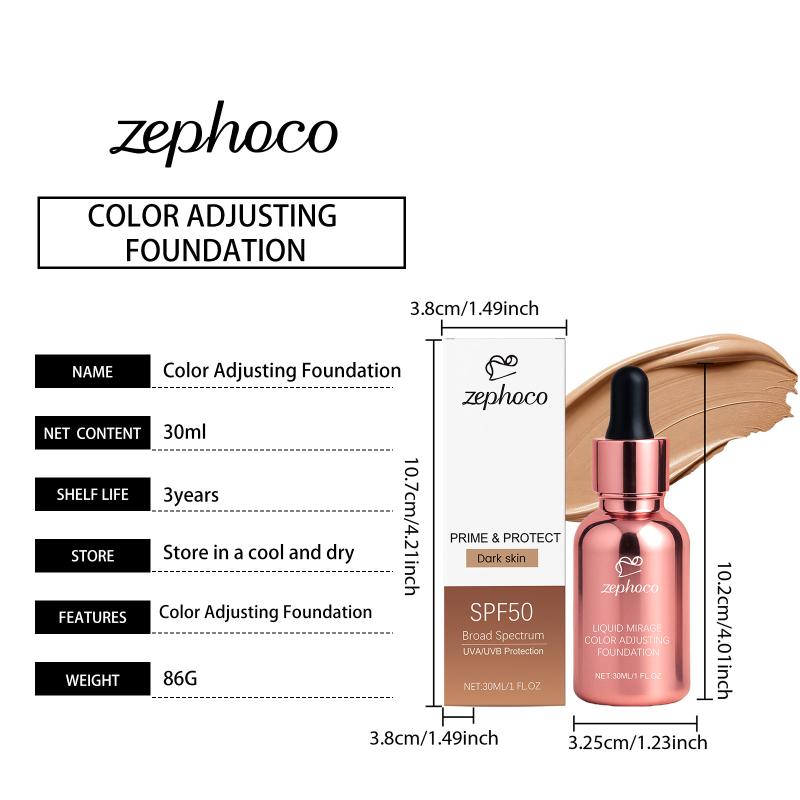 Dark Skin Sunscreen Foundation Color Changing Makeup Long Lasting Natural Coverage Skin Tone Daily Wear Cosmetic
