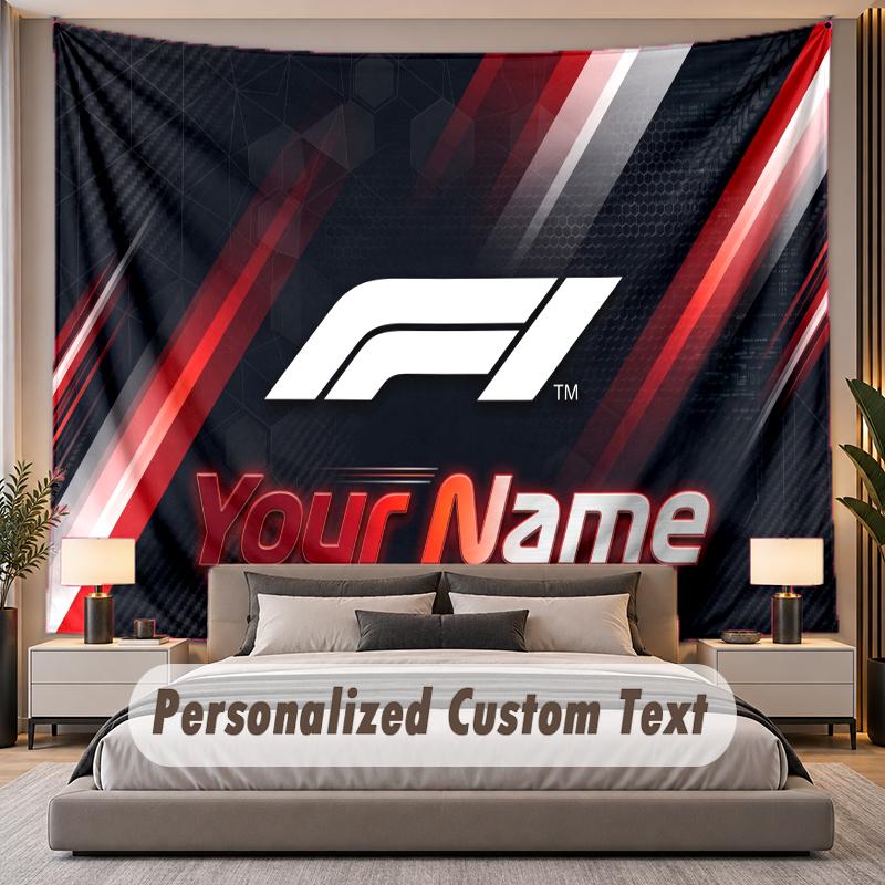 Custom Name Text Tapestry F1 Personalized Polyester Wall Tapestry For Bedroom And Room