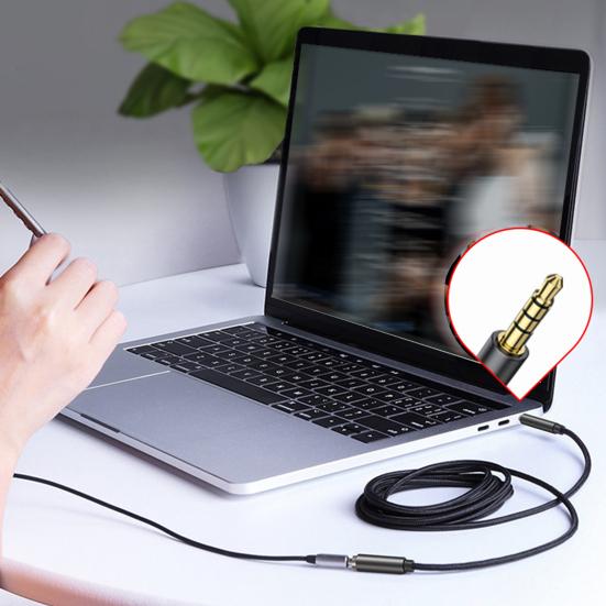 Audio Cable 3.5mm AUX Aluminum Alloy Male to Male Auxiliary Cord for PC