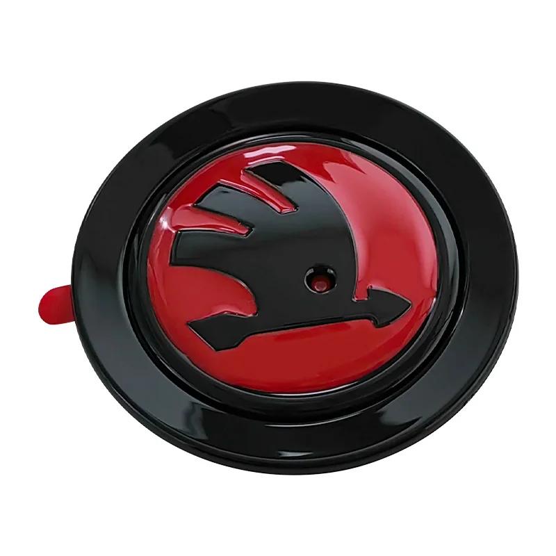 WMZW4 ABS Car Interior Steering Wheel Badge Emblem for Skoda Kodiaq Kamiq Karoq Superb Octavia Rapid Rapid Fabia Logo Auto Accessories