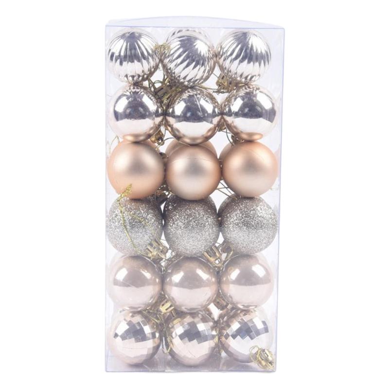 1 Box Christmas Ball Christmas Tree Ornament Home Christmas Hanging Pendant 2024 New Year Gift Holiday Party Decoration