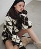 GREENBUTTER Argyle Knit Pullover (Cream/Brown)