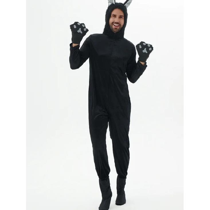Adult Cosplay Black Cat Costume Animal Onesie Suitable for Halloween Party Dance Jumpsuits Costumes Props Suit Woman Men