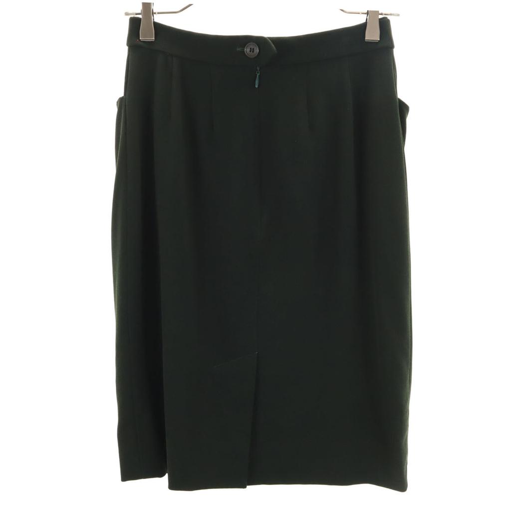 Hermes Made In France Midi Length Tight Skirt 36 Deep Green Women Used
