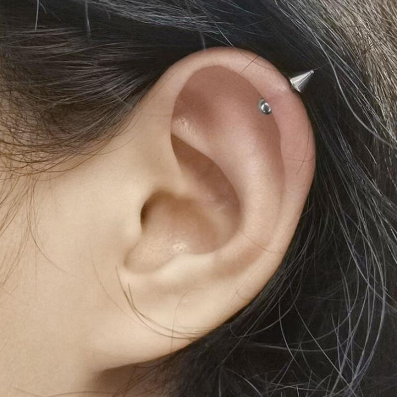 Simple Pointed Round Ball Ear Studs, Devilish Nailkets, Punk-style Rivets, Sharp Spikes, Willow Nails
