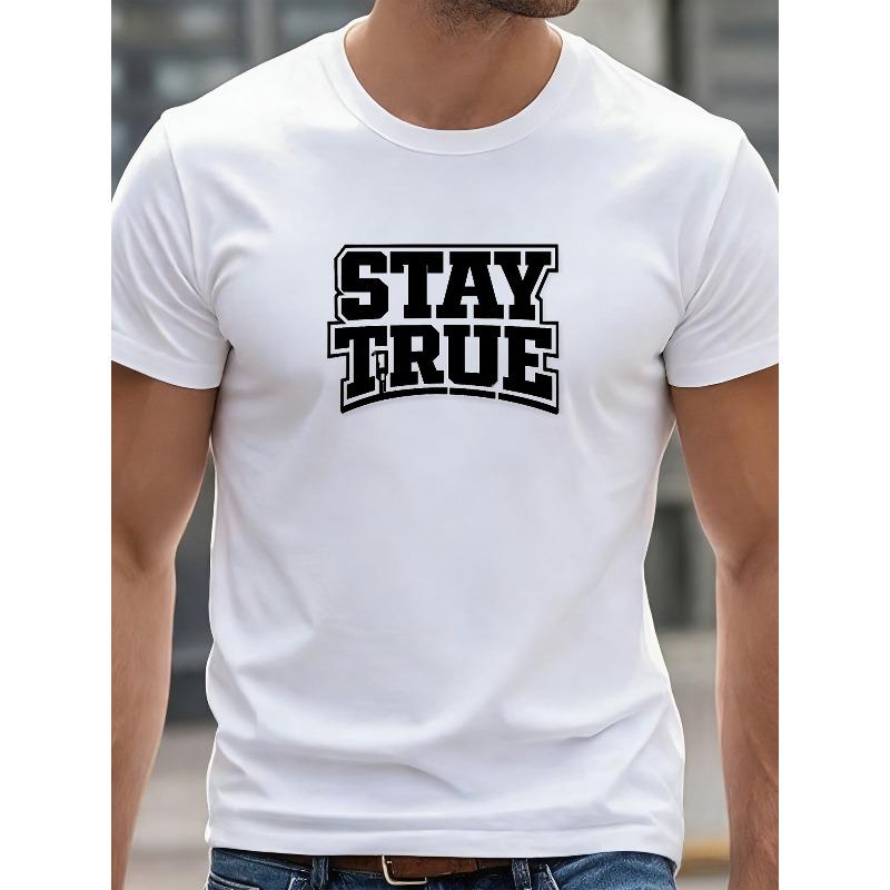 

European sizes Trendy Letter Print | Lightweight Round-Neck Short-Sleeved Men S T-Shirt, Casual Fit, Spring New Arrival 4XL білий