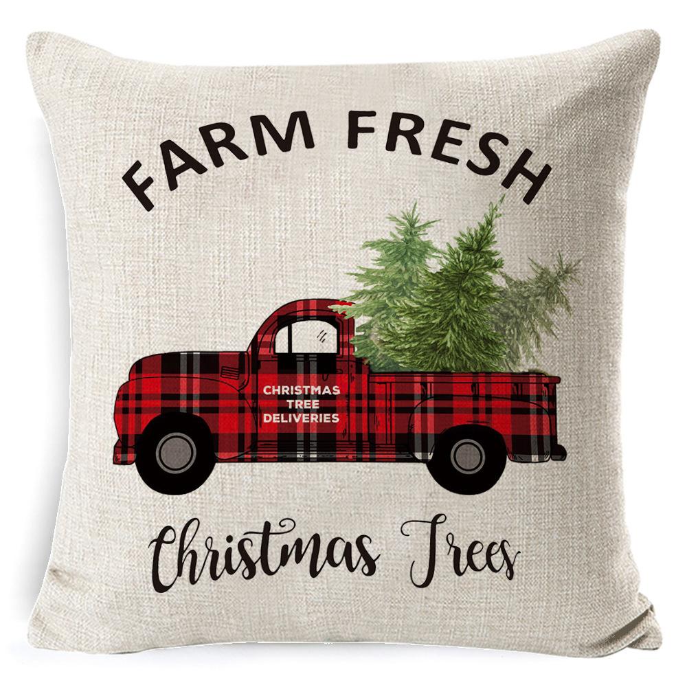 

Christmas Pillow for Living Room Sofa, Removable and Washable Linen Cushion Cover, Car Nap Waist Pillow Cover, Comfortable Waist Protection 45*45