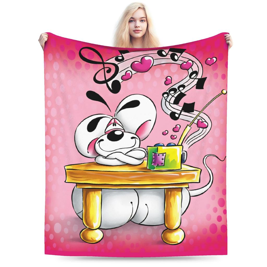Super Warm Blanket Girls Boys Airplane Travel Diddl Cartoon Throw Blanket Flannel Bedspread For Bedroom Aesthetic Sofa Bed Cover