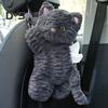 Plush Tissue Box Dispenser Zipper Closure Cartoon Cat Shaped Easy To Install Cute Tissue Box Car Hanging Tissue Organizer