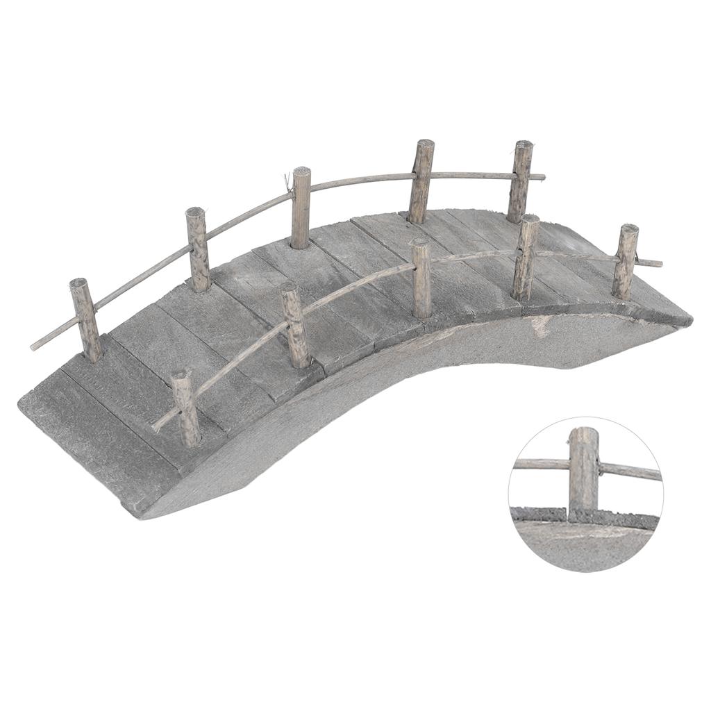 Mini Holzbogenbrücke 1:12 Puppenhaus Bogenbrücke Miniatur Landschaftsgestaltungsornamente mit Geländern