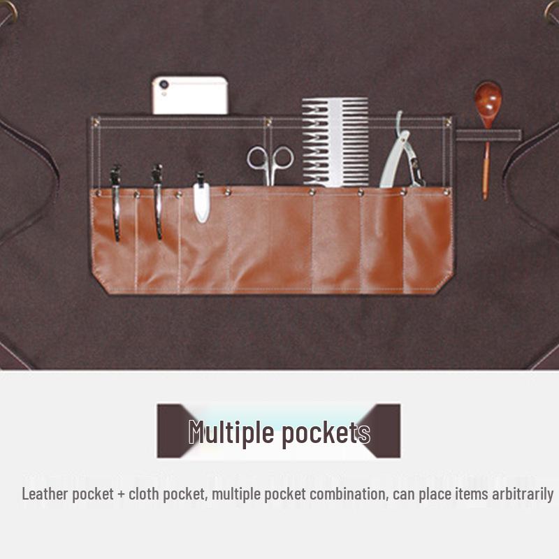 Custom Logo Canvas Apron for Art Students and Coffee Shop Staff