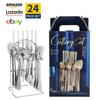 stainless steel cutlery spoon box gold gift box set 24 pieces set of western cutlery four-piece set