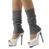 Women Ribbed Knit Leg Warmers, Slouchy Knee High Boot Cuffs, Stretch Knitted Leg Covers for Yoga Ballet Dance Fitness Autumn Winter
