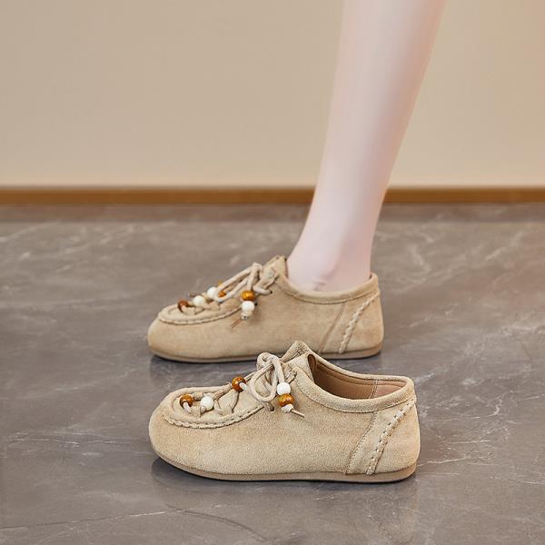 

Модная женская обувь Осенние лоферы с мехом Женская обувь Круглый носок Осенние Ретро Удобные Новые Слипоны Платье На шнуровке Женские лоферы Ш 35