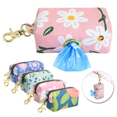 Portable Dog Poop Bag Print Dogs Snack Bags Pet Waste Dispenser Garbage Bags for Outdoor Travel Whistle Key Pet Accessories