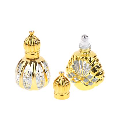 13Ml Roll On Bottle Glass Mini Essential Oil Container Portable Cosmetic Vials Blending Perfume Bottle Gold Empty Roll-On Bottle