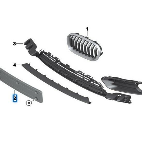 51137371683: Front bumper license plate holder for BMW 1 Series F20 LCI.